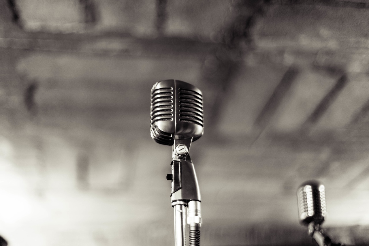Old fashioned microphones for speaking up